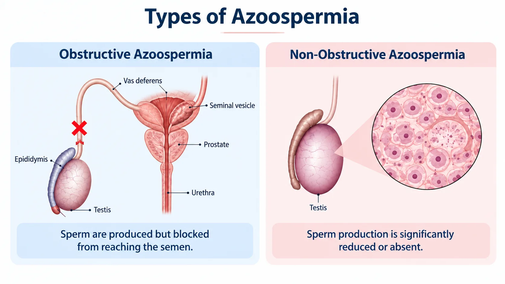 Types of azoospermia - obstructive and non-obstructive - explained by Dr. Meenu Handa